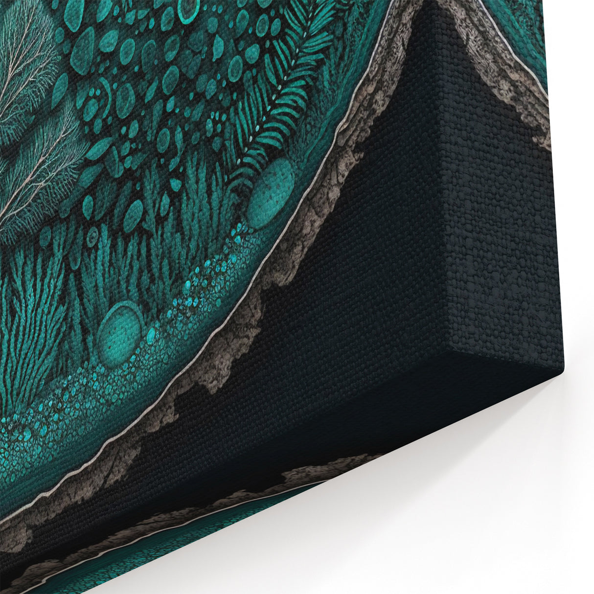 Abstract Botanical Prints - Underwater Forest in Teal and Black