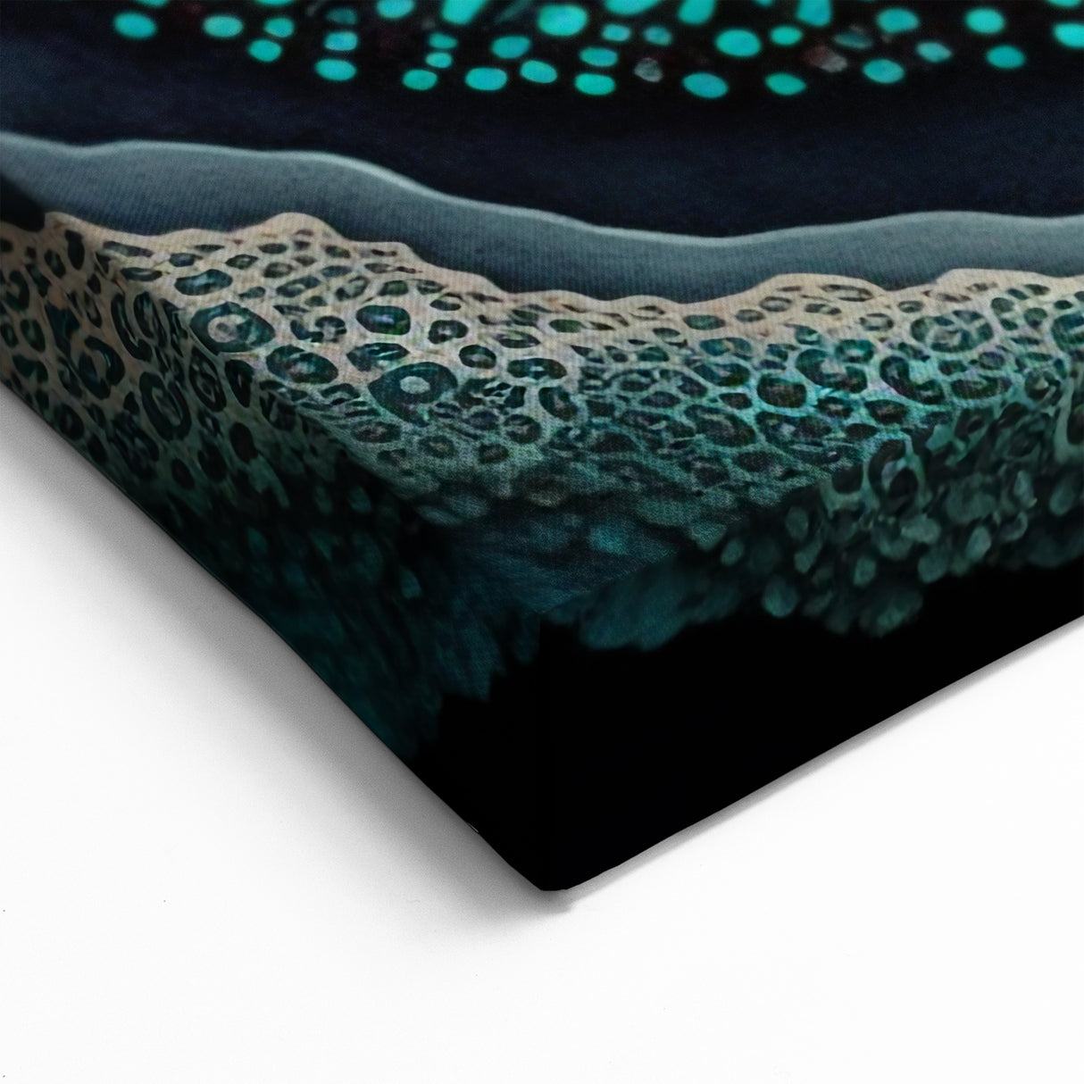 Floral Abstract Canvas Art - Oceanic Botanical Patterns in Teal and Beige