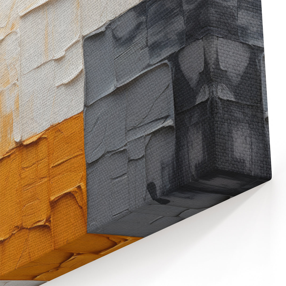 Abstract Texture Blocks Art - Earthy Beige and Gray Modern Canvas