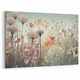 Abstract Flower Canvas - Delicate Pastel Meadow Scene