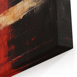 Fiery Red Abstract Strokes Art - Bold Black and Red Canvas Design