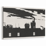 Industrial Silhouette Modern Art - Monochrome Cityscape Wall Decor