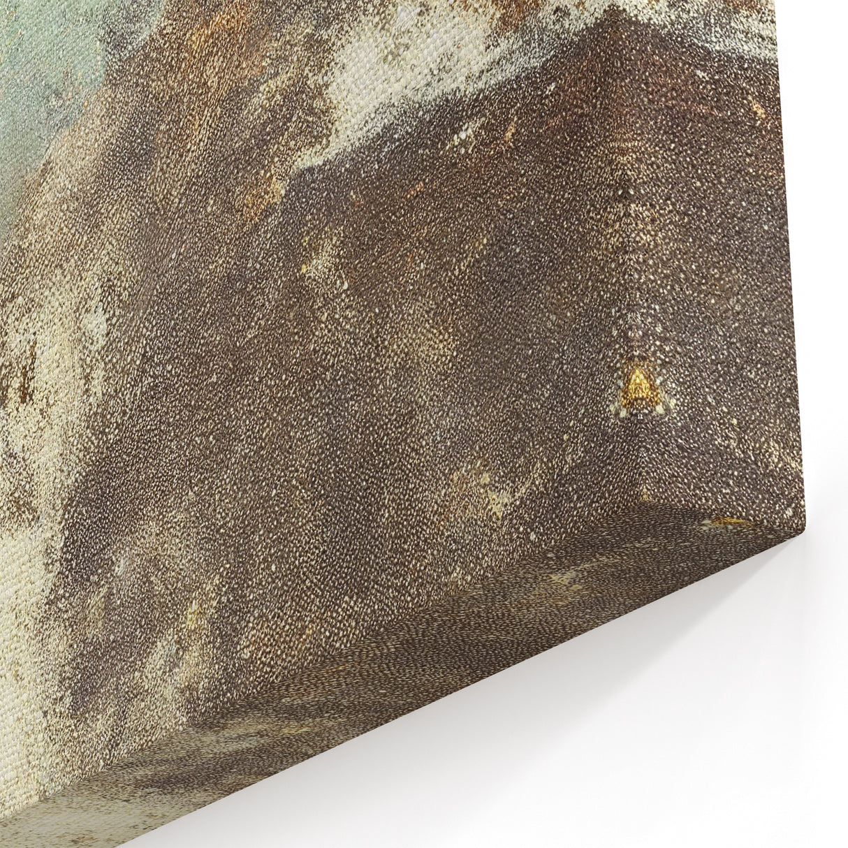 Rustic Abstract Texture Art - Earthy Green and Brown Canvas Design
