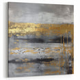 Elegant Gold and Gray Abstract Art - Metallic Modern Canvas Design