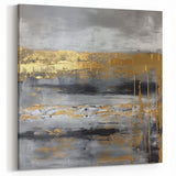 Elegant Gold and Gray Abstract Art - Metallic Modern Canvas Design