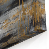 Elegant Gold and Gray Abstract Art - Metallic Modern Canvas Design