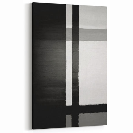 Minimalist Black and White Abstract Art - Modern Monochrome Canvas