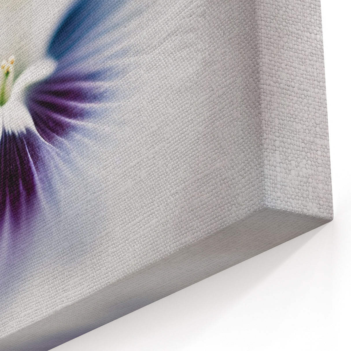 Floral Abstract Canvas Art- Soft Violet and White Petals Art