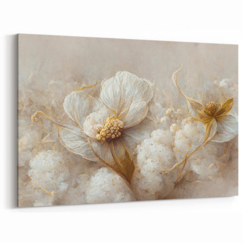 Abstract Floral Art - Soft Textured Blooms on Canvas