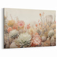 Modern Floral Wall Decor - Vibrant Succulent and Cactus Canvas Art