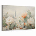 Artistic Flower Designs - Pastel Desert Cactus and Floral Canvas Art
