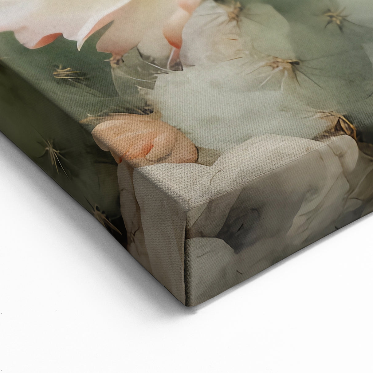 Artistic Flower Designs - Pastel Desert Cactus and Floral Canvas Art