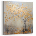Modern Floral Wall Decor - Golden Tree of Life Canvas Art