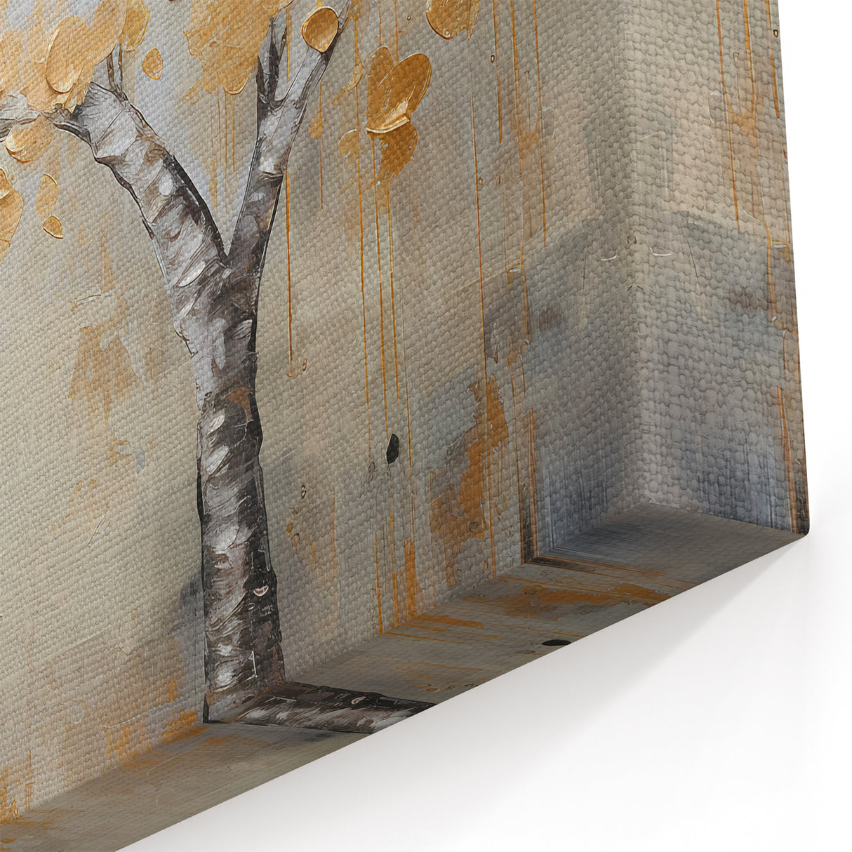 Modern Floral Wall Decor - Golden Tree of Life Canvas Art