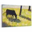 Modern Wall Art - Black Cow in a Meadow by Georges Seurat - Rustic Farm Decor