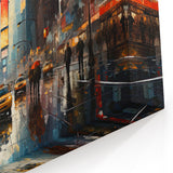 Rainy Night Times Square Wall Art - Abstract NYC Cityscape Canvas Print