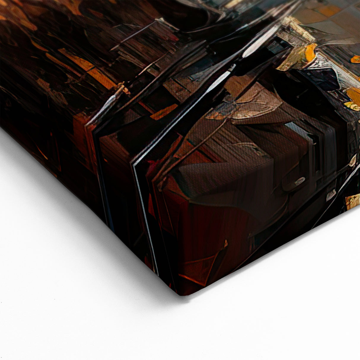 Rainy Night Times Square Wall Art - Abstract NYC Cityscape Canvas Print