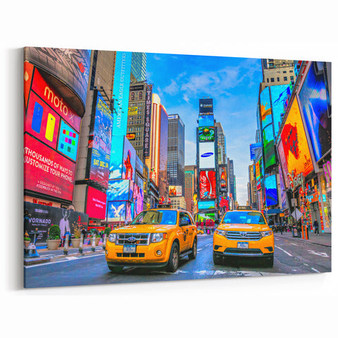 Dynamic Times Square NYC Taxi Wall Art - New York City Canvas Print