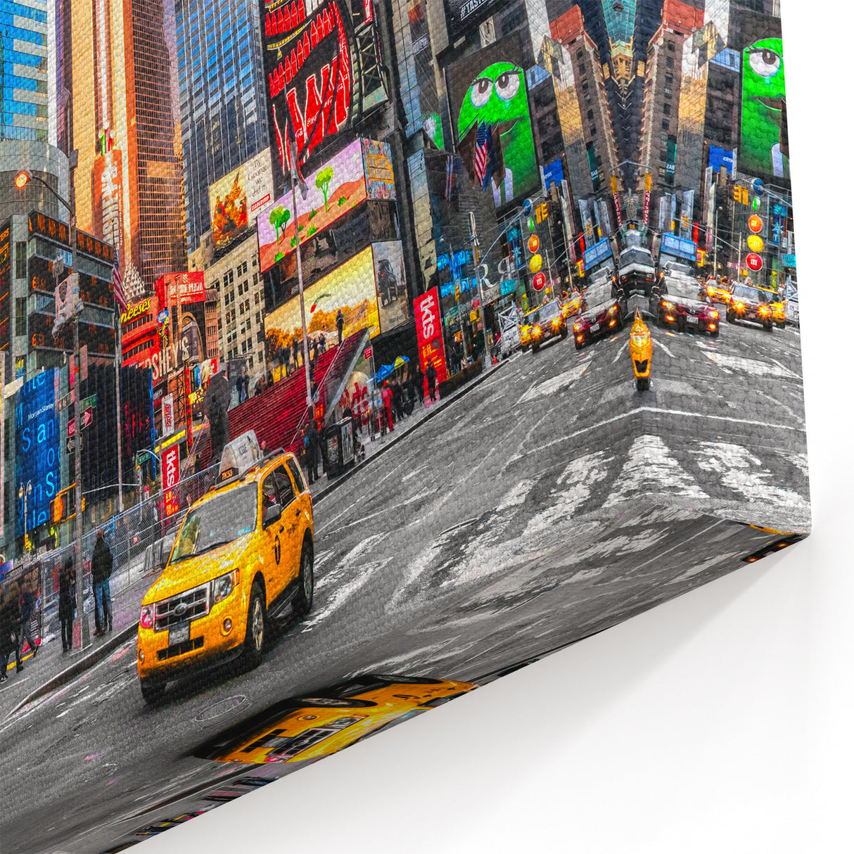Iconic Times Square Wall Art with NYC Taxi - New York City Canvas Print