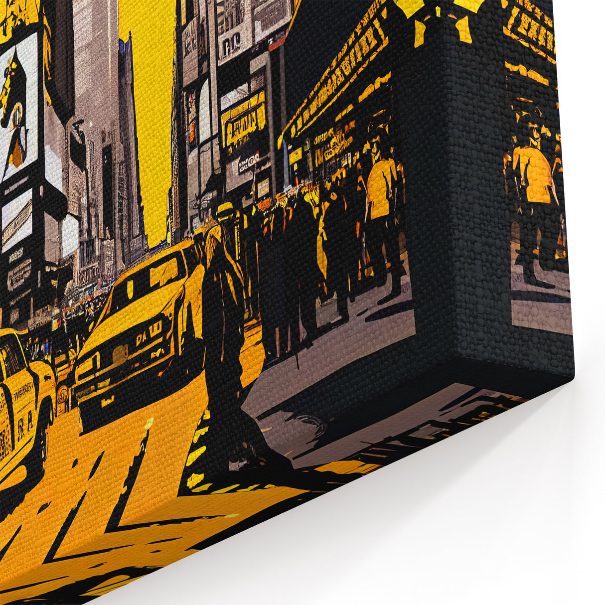 Stylized Times Square Wall Art - NYC Taxi New York City Canvas Print
