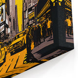 Stylized Times Square Wall Art - NYC Taxi New York City Canvas Print