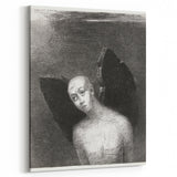 Modern Wall Art - The Fallen Angel by Odilon Redon - Mystical Black & White Decor