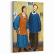 Vibrant Modern Wall Art - Expressive Portrait of a Couple in Warm Tones