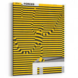 Bold Modern Wall Art - Striking Yellow and Black Graphic Abstract Poster