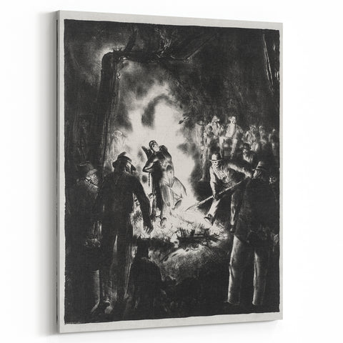 Dramatic Vintage Wall Art - Intense Black and White Scene in Charcoal
