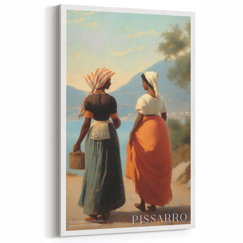 Pissarro Wall Art - Camille Pissarro Seaside Figures Impressionist Canvas