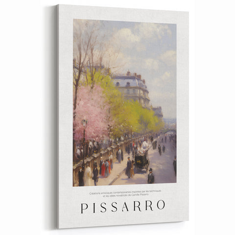 Pissarro Wall Art - Springtime Parisian Boulevard Impressionist Canvas Print