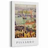 French Landscape Art - Camille Pissarro Riverside Crowd Impressionist Print