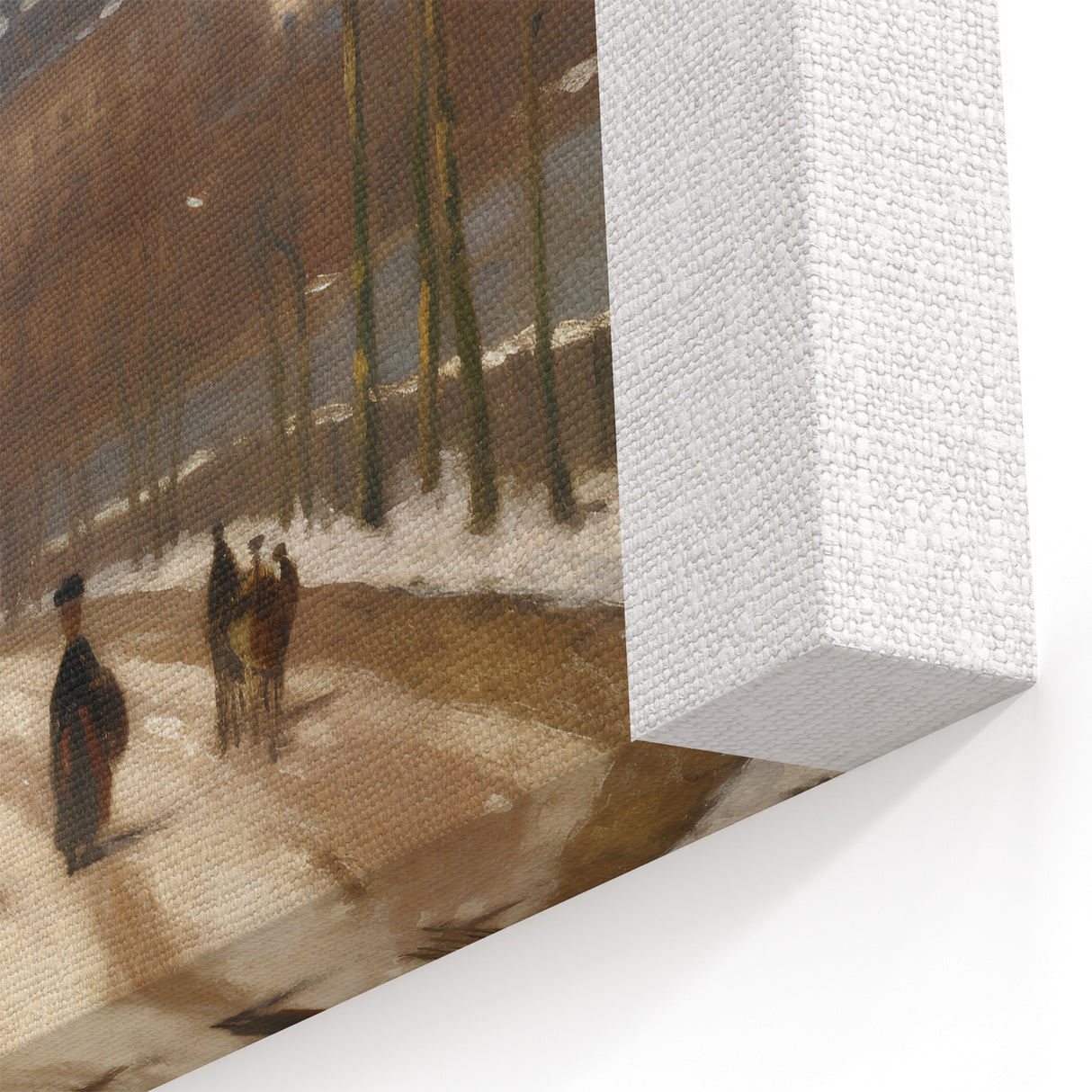 Pissarro Canvas - Snowy City Street in Winter Light Impressionist Art