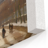 Pissarro Canvas - Snowy City Street in Winter Light Impressionist Art