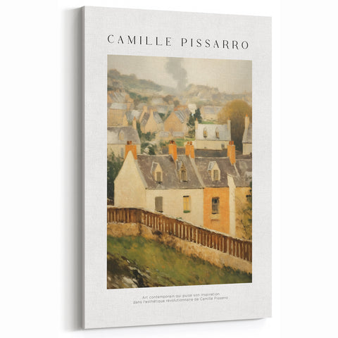 Camille Pissarro Art - Quaint French Village Rooftops Impressionist Print