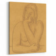 Minimalist Figurative Wall Art - "Seated" by Mikulas Galanda in Warm Tones