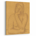 Minimalist Figurative Wall Art - "Seated" by Mikulas Galanda in Warm Tones