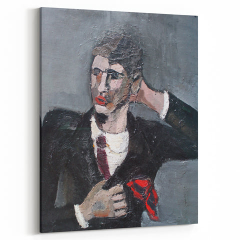 Modern Wall Art: Textured Self-Portrait – Contemporary Bold Decor Piece