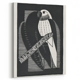 Modern Wall Art: Black & White Parakeet Illustration – Minimalist Bird Decor