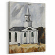 Modern Wall Art: Classic Church Landscape – Elegant Black & White Decor