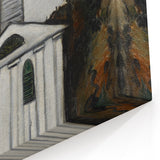 Modern Wall Art: Classic Church Landscape – Elegant Black & White Decor