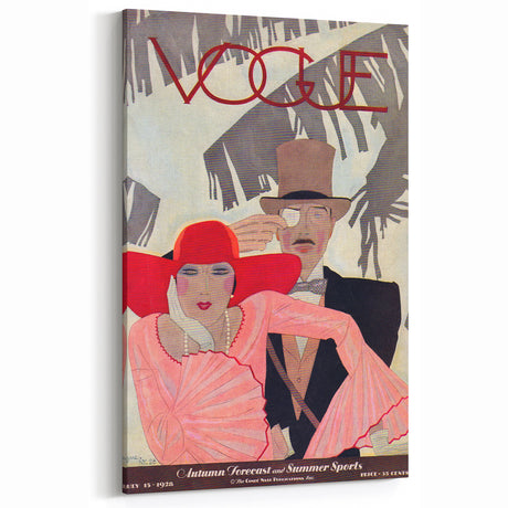 Vintage Vogue Wall Art - 1928 Stylish Couple Illustration Print