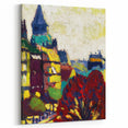 Modern Wall Art: Vibrant Cityscape in Bold Hues – Expressive Urban Decor