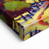 Modern Wall Art: Vibrant Cityscape in Bold Hues – Expressive Urban Decor