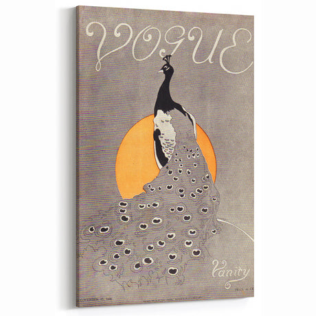 Vintage Peacock Vogue Cover Art - Elegant Vanity Wall Decor Print