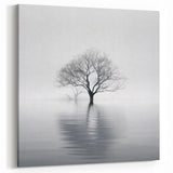 Abstract Botanical Prints - Serene Monochrome Tree Canvas Art