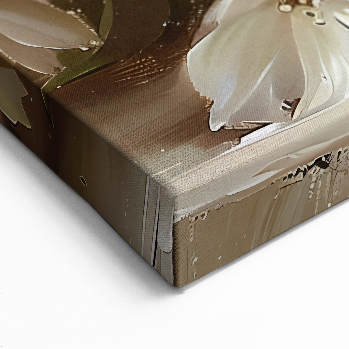 Floral Abstract Canvas Art - Elegant White Flower Arrangement