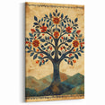 Artistic Flower Designs - Vibrant Tree of Life Canvas Print