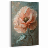 Colorful Abstract Florals - Elegant Peach Flower Canvas Art