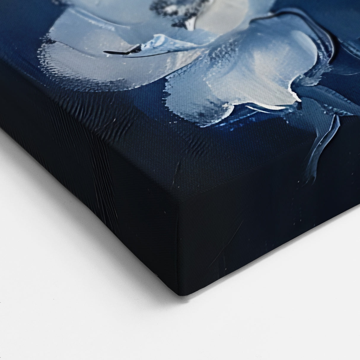 Abstract Botanical Prints - Midnight Blue Floral Canvas Art